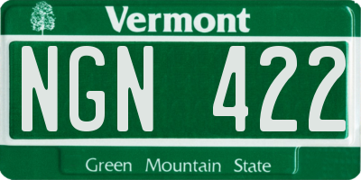 VT license plate NGN422