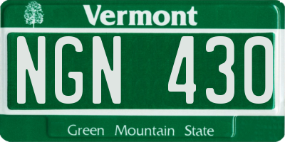 VT license plate NGN430