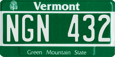 VT license plate NGN432