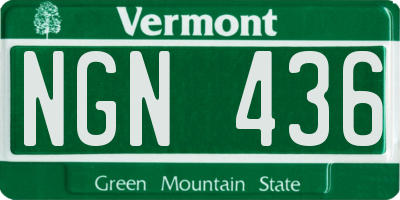 VT license plate NGN436