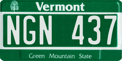 VT license plate NGN437