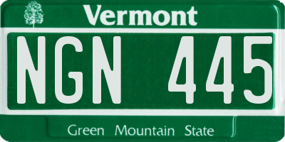 VT license plate NGN445