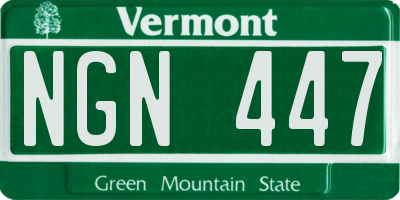 VT license plate NGN447