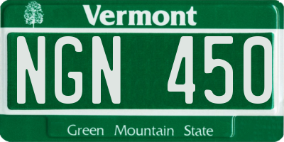 VT license plate NGN450