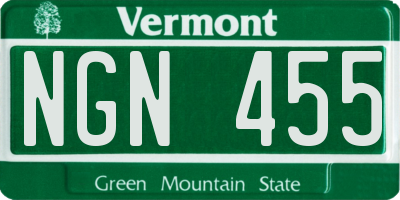 VT license plate NGN455