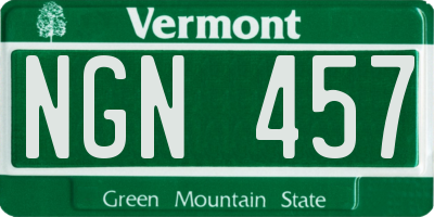 VT license plate NGN457
