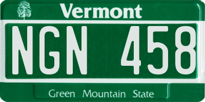VT license plate NGN458