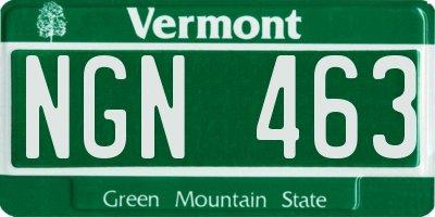 VT license plate NGN463