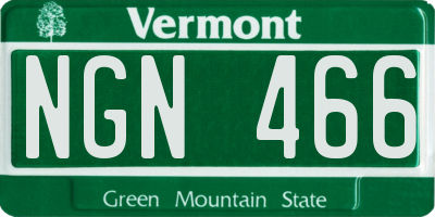 VT license plate NGN466