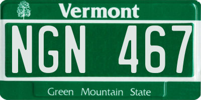 VT license plate NGN467