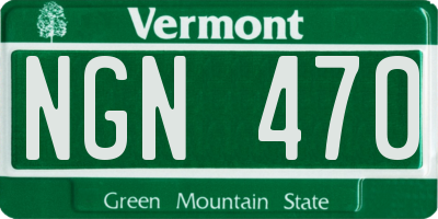 VT license plate NGN470