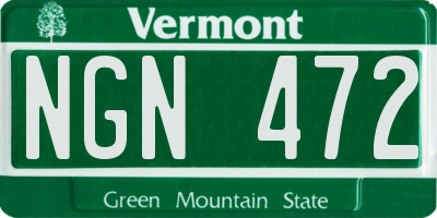 VT license plate NGN472
