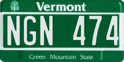 VT license plate NGN474