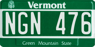 VT license plate NGN476