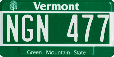 VT license plate NGN477