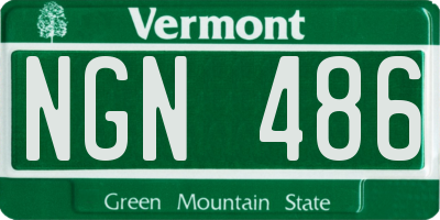 VT license plate NGN486