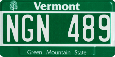VT license plate NGN489