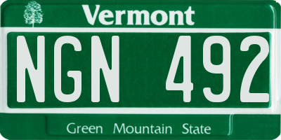 VT license plate NGN492