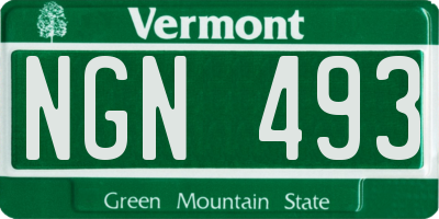 VT license plate NGN493