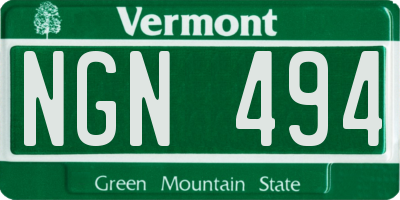 VT license plate NGN494