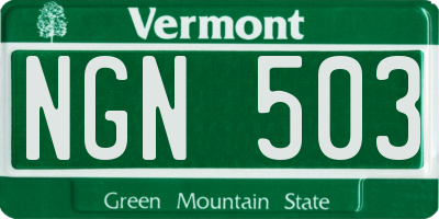VT license plate NGN503