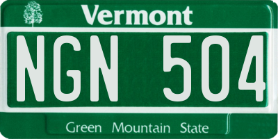 VT license plate NGN504