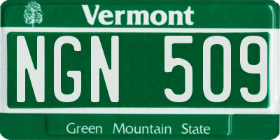 VT license plate NGN509