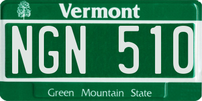 VT license plate NGN510