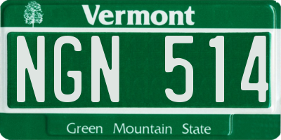 VT license plate NGN514