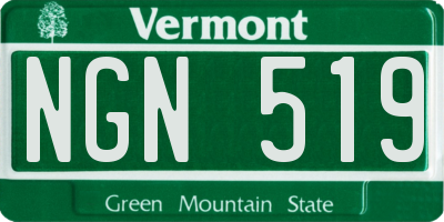 VT license plate NGN519