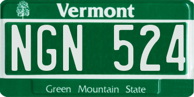 VT license plate NGN524