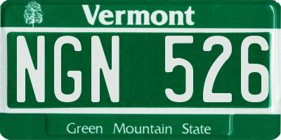 VT license plate NGN526