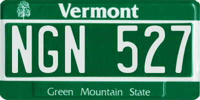 VT license plate NGN527
