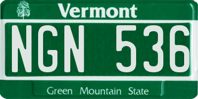 VT license plate NGN536