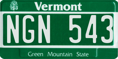 VT license plate NGN543