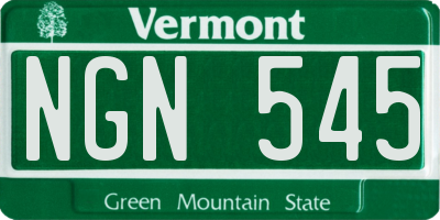VT license plate NGN545