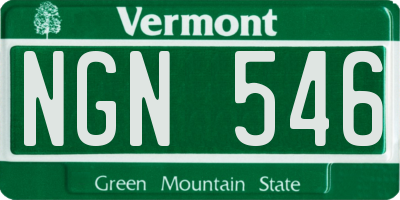 VT license plate NGN546