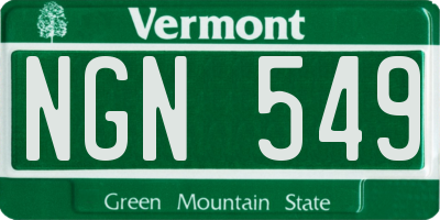 VT license plate NGN549