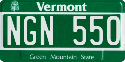 VT license plate NGN550