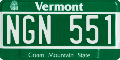 VT license plate NGN551