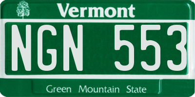 VT license plate NGN553