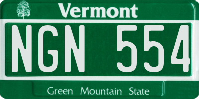 VT license plate NGN554