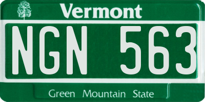 VT license plate NGN563