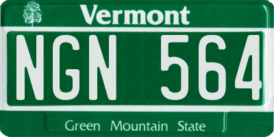 VT license plate NGN564