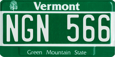 VT license plate NGN566