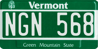 VT license plate NGN568