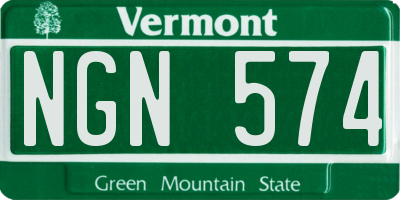 VT license plate NGN574