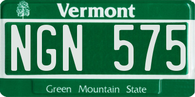 VT license plate NGN575