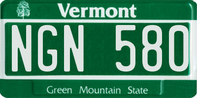 VT license plate NGN580