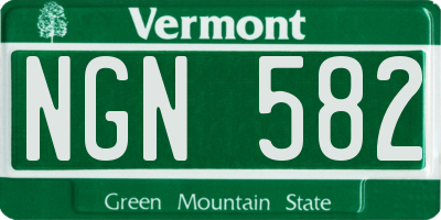 VT license plate NGN582